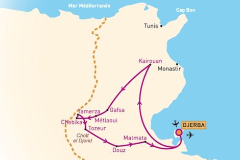 Voyage Tunisie, Combiné Djerba : Combiné circuit et hôtel Mer et Oasis 3*