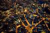 Vue aérienne de nuit