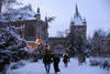 Parc de Budapest sous la neige
