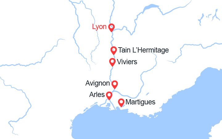 Carte itinéraire croisière couleurs provencales lmx_pp