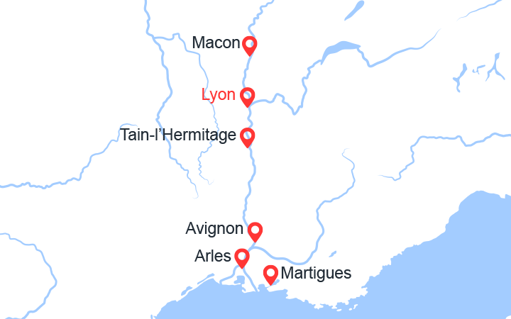 Carte itinéraire croisière de lyon a martigues porte de la mediterranee lmm_2