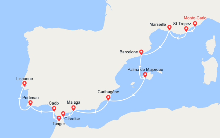 Carte de l'itinéraire