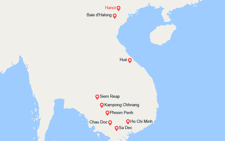 Carte itinéraire croisière du delta du mekong aux temples d angkor les villes imperiales hanoi et la baie d along 1h9_pp
