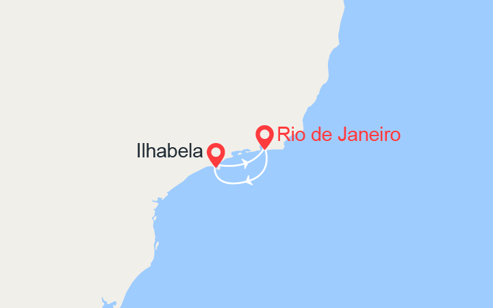 Carte itinéraire croisière escapade au bresil rio de janeiro ilhabel