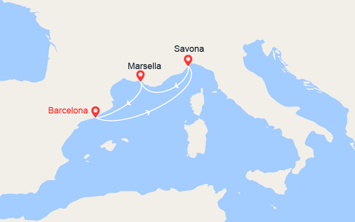 Carte itinéraire croisière Estrellas de plata