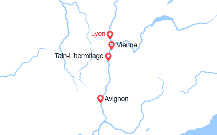 Carte itinéraire croisière reveillon provencal dans la vallee du rhone lna_pp