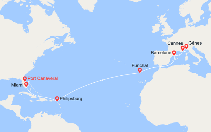 Carte de l'itinéraire