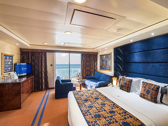 Cabina Yacht club deluxe con balcone MSC Splendida