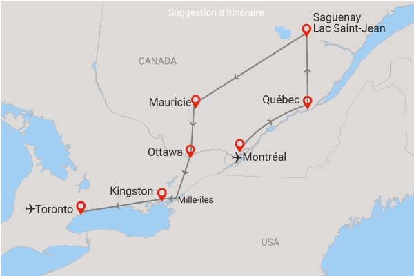 Autotour Autotour Balade en Liberté du Québec à l'Ontario Canada Montreal