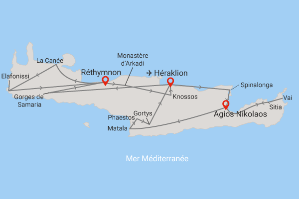 Autotour Autotour - Crète en liberté (ex Le fil d'Ariane), logement hôtels 4* Crète Heraklion