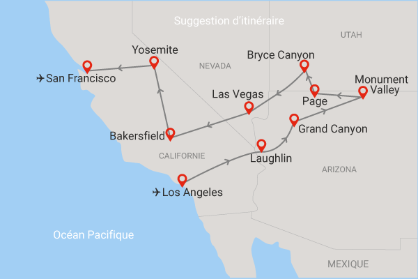 Autotour Autotour Sur les Routes du Grand Ouest Américain Etats-Unis Los Angeles