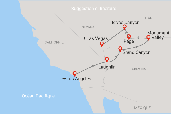 Autotour Autotour Route des Grands Parcs entre Los Angeles et Las Vegas Etats-Unis Los Angeles