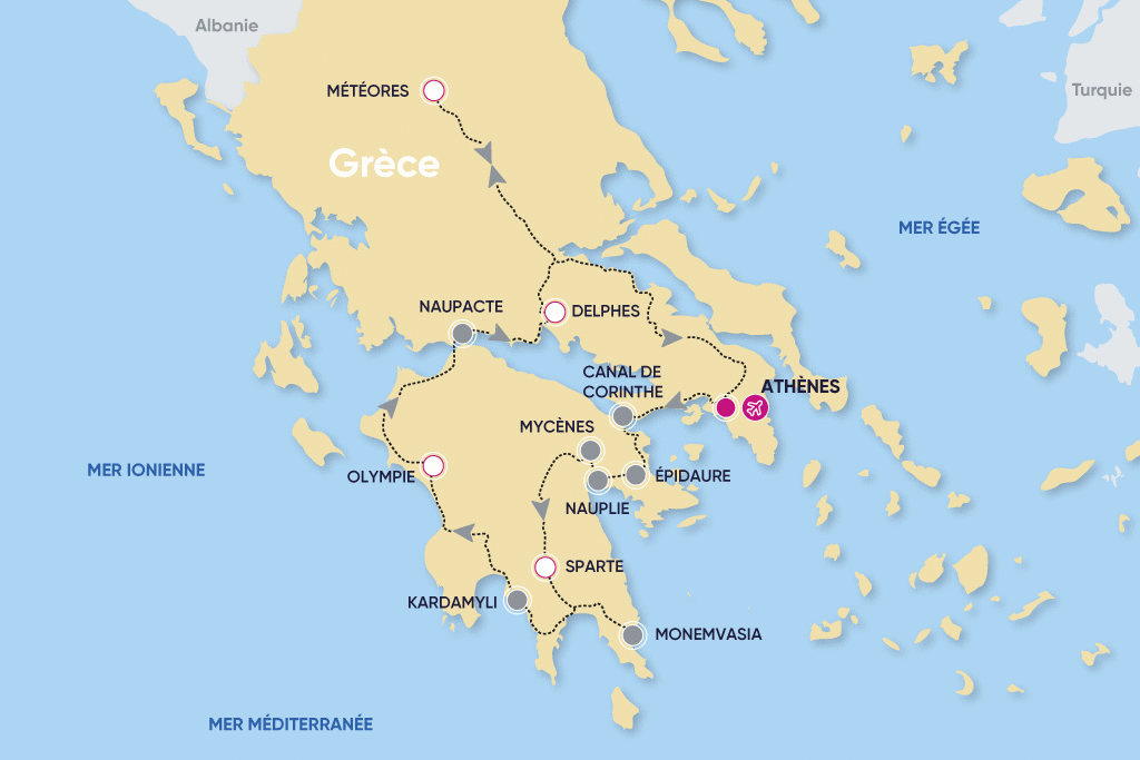 Autotour AUTOTOUR CHEMINS ET MANOIRS MYTHIQUES Grece Athenes