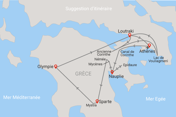 Autotour Grands sites du Péloponnèse en liberté 3* Grece Athenes
