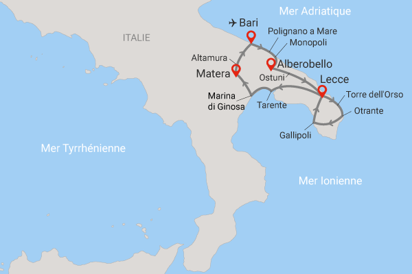 Autotour AUTOTOUR TOUTES LES POUILLES  Italie Bari