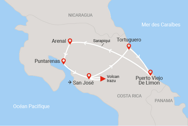Circuit Des Caraïbes au Pacifique (circuit privatif) Amérique Latine Costa Rica