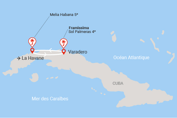 Combiné hôtels Charmes de La Havane et plages de Varadero (Melia Habana 5* + Framissima Sol Palmeras 4*) La Havane Cuba