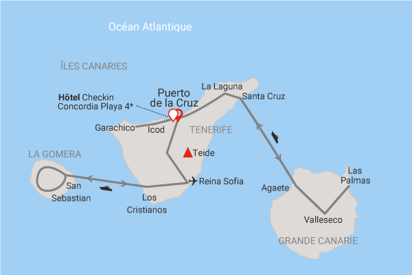 Circuit Trésors des Canaries, logement au Checkin Concordia Playa 4* Canaries Tenerife