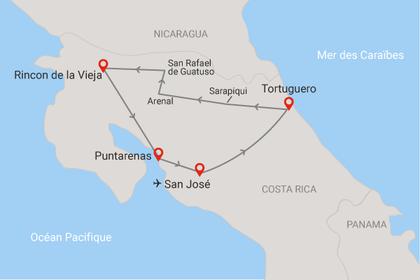 Circuit Beautés du Costa Rica et extension à Puntarenas Costa Rica San jose