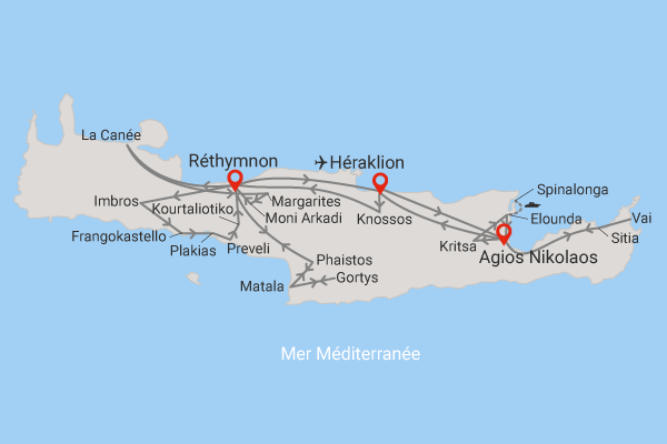 Circuit Merveilles de Crète d'est en ouest 3* Crète Heraklion