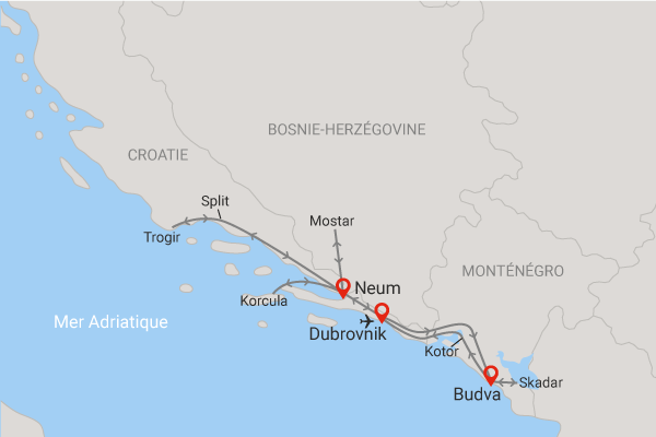 Circuit Richesses de Croatie, Bosnie-Herzégovine et Monténégro 4* Croatie Dubrovnik