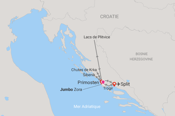 Circuit Merveilles naturelles de Croatie, logement au Club Jumbo Zora 3* Croatie Split