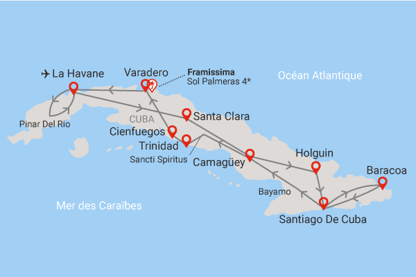 Circuit Grand Tour de Cuba en privatif Cuba La Havane