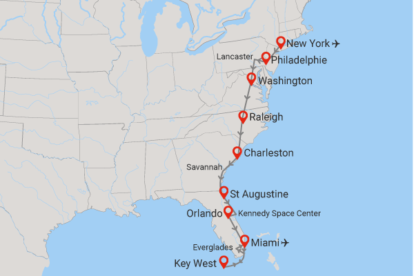 Circuit Circuit La Côte Est Américaine, entre New York et Miami Etats-Unis New York