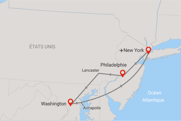 Circuit Circuit Grandeurs de l'Est Américain Etats-Unis New York