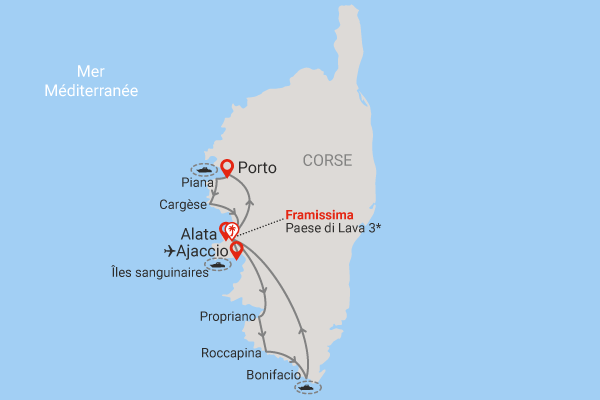 Circuit Plage du Paese Di Lava et rivages de Corse 3* France Corse Ajaccio