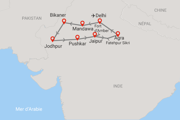 Circuit Trésors du Rajasthan en privatif 4* Inde Delhi