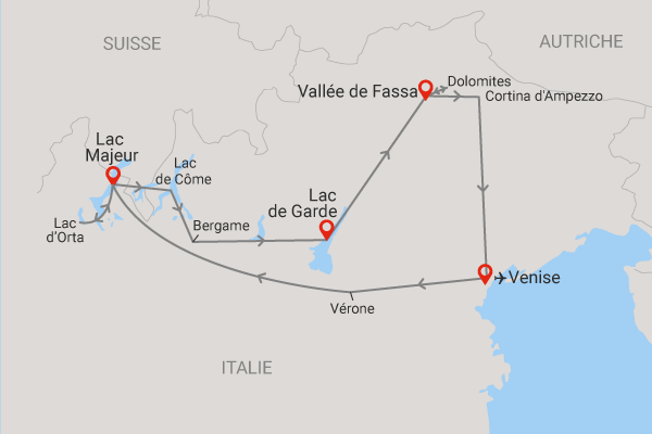 Circuit Trésors des Lacs Italiens et des Dolomites 3*/4* Italie Venise