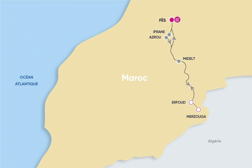 Circuit CIRCUIT FES & DESERT DE MERZOUGA EN RIADS Maroc Fez