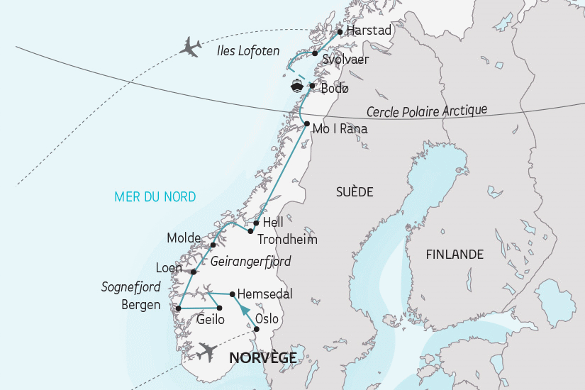 Circuit MAJESTUEUX FJORDS ET ÎLES LOFOTEN Norvege Oslo