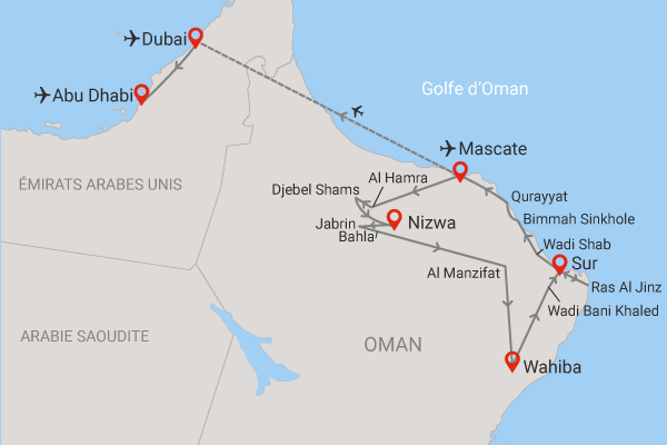 Circuit Des côtes omanaises à la demesure de Dubaï Oman Mascate