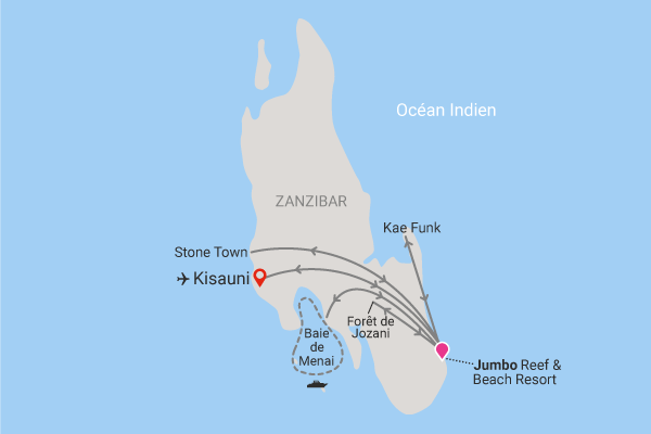 Circuit Charmes de Zanzibar et plage du Jumbo 4* (Jumbo Reef & Beach/vol de jour) Tanzanie Zanzibar