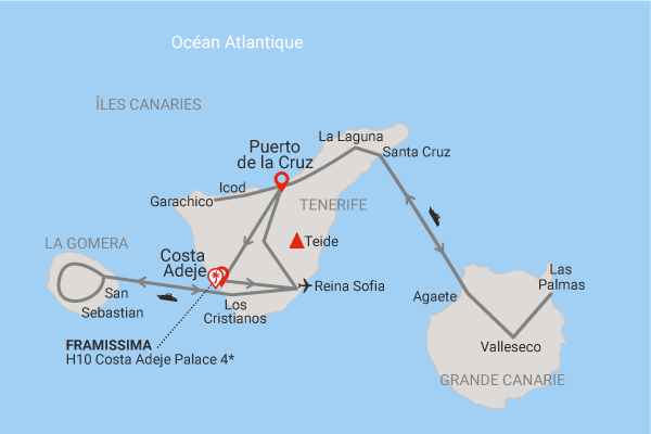 Combiné Tour Canario et extension 3 nuits séjour Framissima Premium H10 Costa Adeje Palace Canaries Tenerife