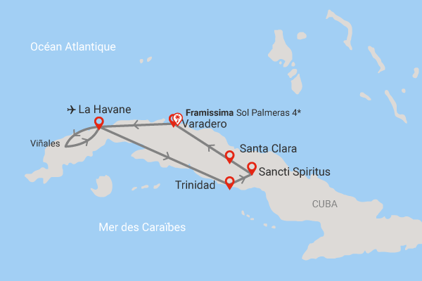 Combiné Couleurs de Cuba et extension au Framissima Evasion Sol Palmeras 4* Cuba La Havane