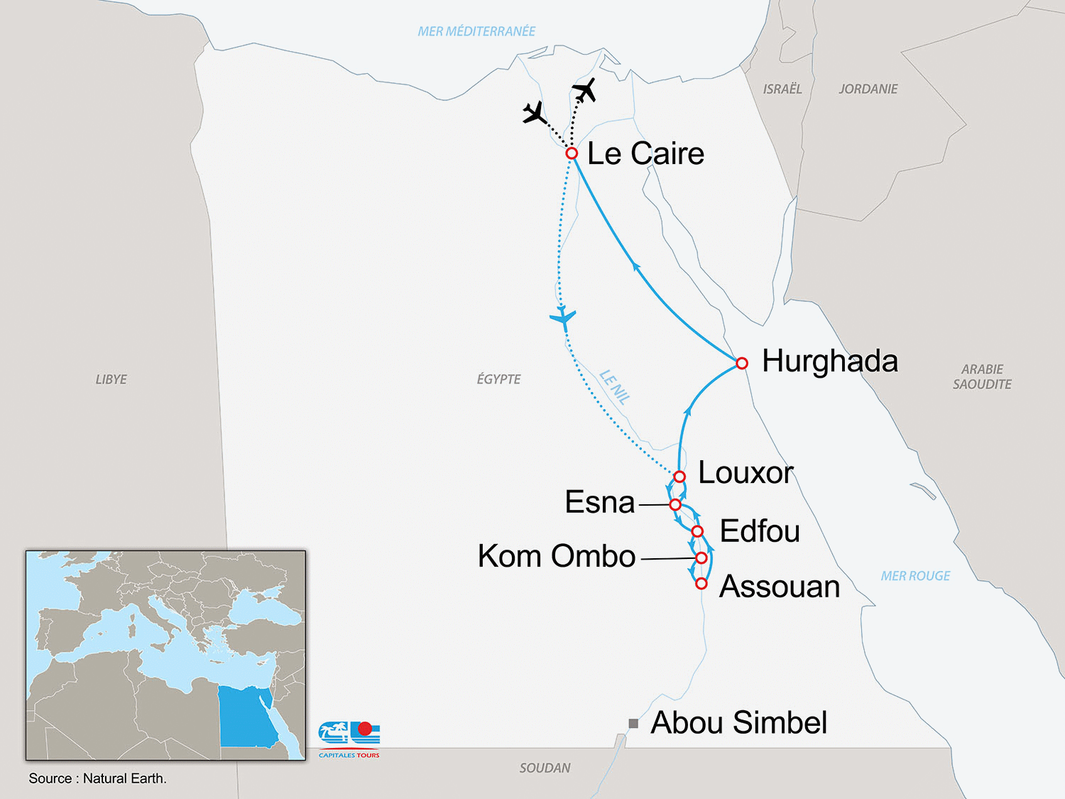 Combiné LES INÉVITABLES DU NIL, MER ROUGE ET PYRAMIDES (THOT) Egypte Le Caire