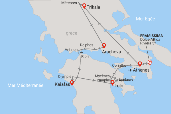 Combiné Grand Tour de Grèce 4* (en petit groupe) et extension 7 nuits au Framissima Dolce Attica 5* Grece Athenes