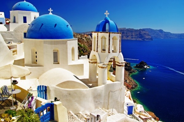 Les maisons blanches de Santorin