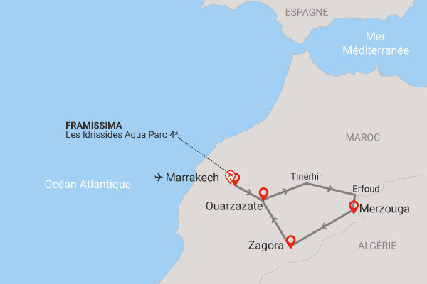 Combiné Boucles Sahariennes en 4x4 et extension Framissima Les Idrissides Maroc Marrakech