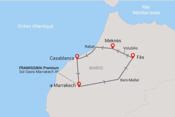Combiné Les Villes Impériales et extension Framissima Premium Sol Oasis Marrakech (3 nuits) 4* Maroc Marrakech