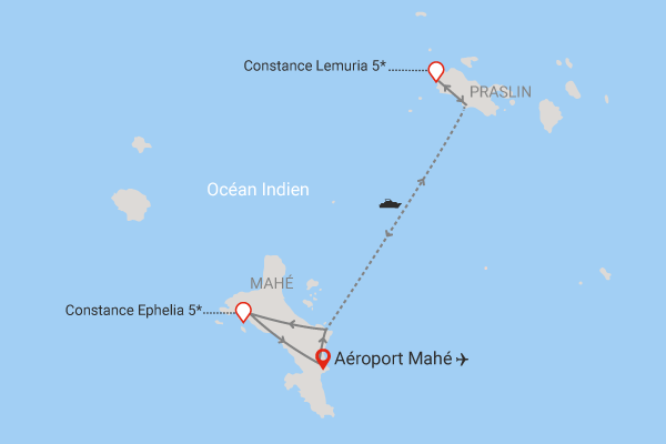 Combiné Combiné 2 îles - Constance Lemuria 5* + Constance Ephelia 5* Seychelles Mahe