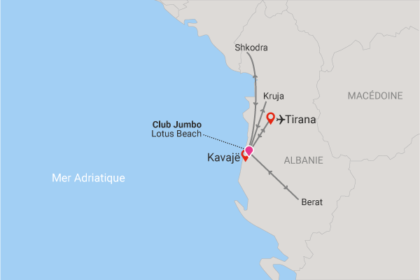 Circuit Albanie, entre culture et plage du Jumbo Lotus kavaje Albanie