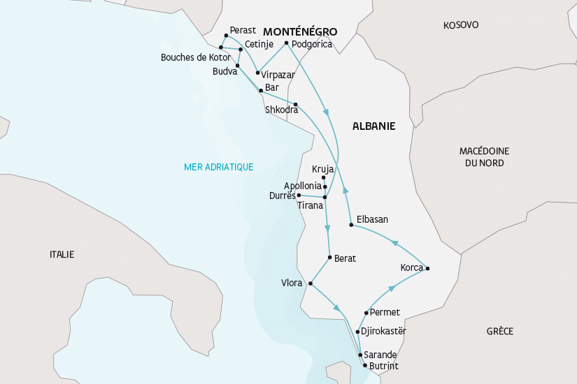 Circuit L'Albanie et le Monténégro tirana Albanie
