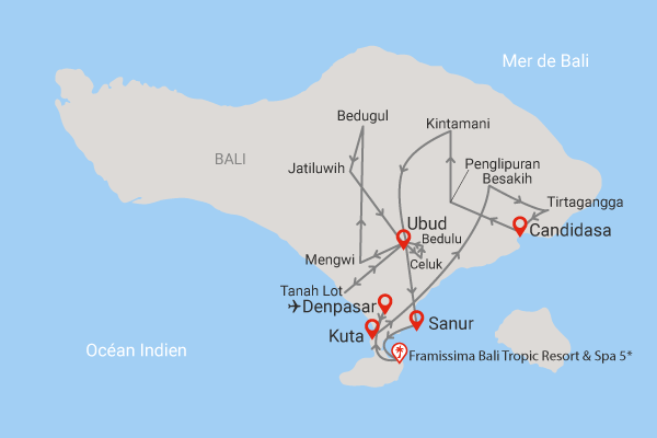 Combiné circuit et hôtel Balade à Bali privatif et 3 nuits au Framissima Évasion Bali Tropic denpasar Bali