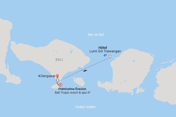 Combiné hôtels Combiné Bali & Gili Trawangan : Framissima Bali Tropic 5* et Lumi Gili Trawangan denpasar Bali