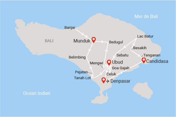 Combiné circuit et hôtel Jardin d'Eden + extension Tjampuhan Spa denpasar Bali