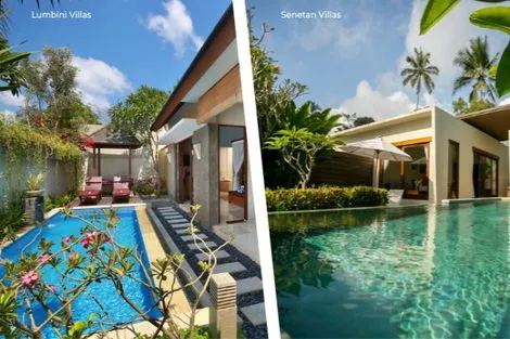 Combiné hôtels Duo Payangan & Jimbaran en villas avec piscine privée (Senetan Villas & Spa Resort + Lumbini Luxury Villas and Spa) ubud Bali